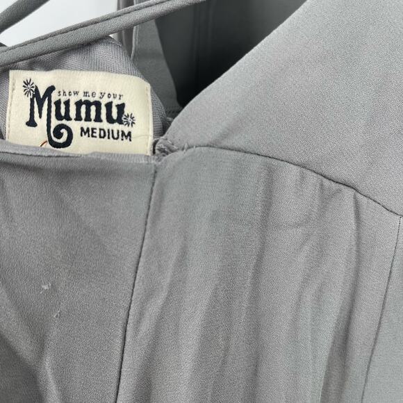 Show Me Your MuMu Godshaw Goddess Gown Soft Charcoal Crisp Medium NWT - Picture 7 of 10